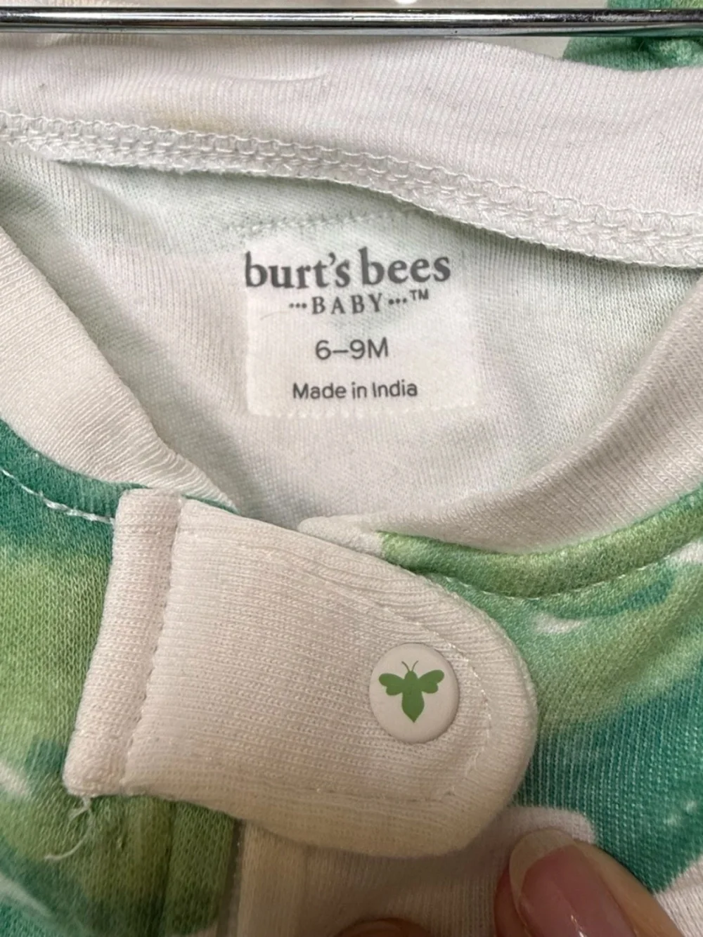 Burr’s Bees Baby Green Shamrock Footed Baby Sleeper 6-9 Months